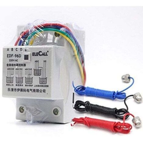 Df96D Ac220V 5A Rail Din Commutateur À Flotteur Régulateur De Niveau d'eau Automatique avec 3 Sondes (1/4)