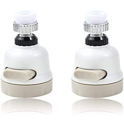 Lot de 2 Têtes Mobiles de Robinet Cuisine, Mousseur Robinet Economiseur d’eau Aérateur Robinet 360 Rotation, Embout Robinet Anti-éclaboussures avec Filtre (1/4)