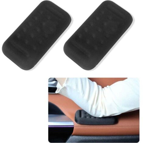 Lot de 2 coudières d'accoudoir de voiture avec coussinet en mousse à mémoire de forme, coussinet universel pour accoudoir de porte de voiture, accessoires d'intérieur de voiture (noir) (1/4)