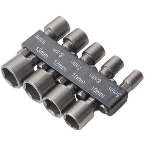 Lot de 9 douilles combinées métriques, tête de douille non magnétique 5-13 mm (1/3)