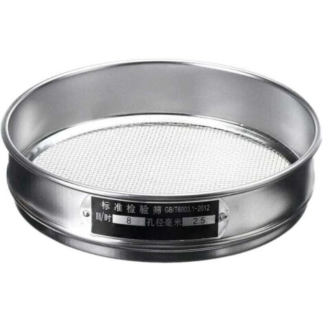 8 Mesh Tamis Farine Inox Tamis Jardin Tamis Cuisine Patisserie 2.5Mm Diamètre 20cm, Profondeur 5cm