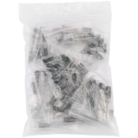 Kit d'assortiment de 120 condensateurs électrolytiques de 12 valeurs différentes, de 1 µF à 470 µF (1/5)