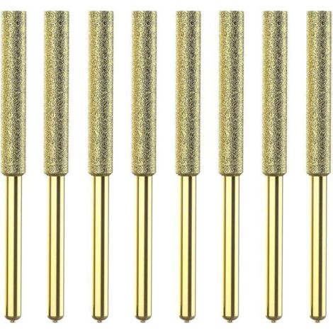 Diamant Affuteur Affuteuse de Chaine Tronçonneuse,Lime à Pierre pour Scie à Chaîne,Gabarit Affutage Chaine,avec 4,8 mm pour Affûter et Poncer,8 Piezas (1/4)