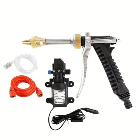 Pompe à Eau Portable Haute Pression 12V – Pompe d’Arrosage Multifonction avec Buse en Laiton pour Jardin, Pesticides, Arbres Fruitiers et Nettoyage (1/5)