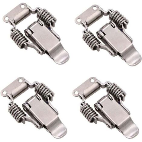 Loquet de serrage en acier inoxydable 4 pièces, loquet à levier pour boîtes de rangement, outil manuel à dégagement rapide, pour boîtes, tiroirs et armoires (1/4)