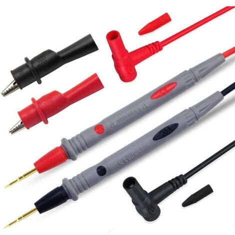 1000V 20A Ultra-Sharp Multimeter Meter Tester Needle Point 35″ / 90 cm Gold-Plated Test Probe Lead (1/4)