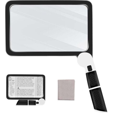 Loupe grossissante 5x avec éclairage pour la lecture, avec 48 LED et lentille antireflet, idéale pour les personnes âgées, souffrant de dégénérescence maculaire et de basse vision.