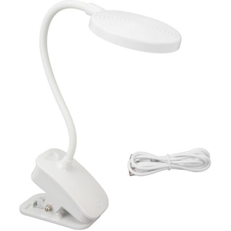 Lampe de bureau/table à pince LED pliable USB avec protection oculaire, lampe de lecture 5V pour chambre ou bureau, interrupteur tactile et variation d'intensité progressive (1/5)