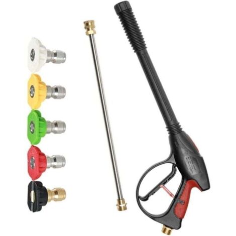 Nettoyeur haute pression Pistolet avec lance et 5 Nozzle, M22 Jet Nozzle Nettoyeur haute pression pour tuyau d'arrosage voiture jardin maison (1/4)