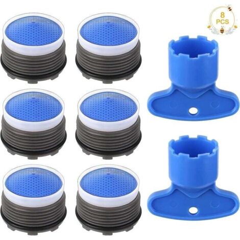 Mousseur Robinet, 8Pcs Filtre Robinet avec Aérateurs Intégrés, Économiseur d'Eau pour Robinet avec Outil de Clé Filtre d'Insertion Aérateur de Restricteur pour Cuisine Salle de Bain (1/4)
