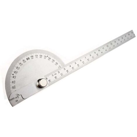 Règle d'angle de rapporteur simple en acier inoxydable, règle carrée mobile multifonctionnelle, argent 90x200mm (1/3)