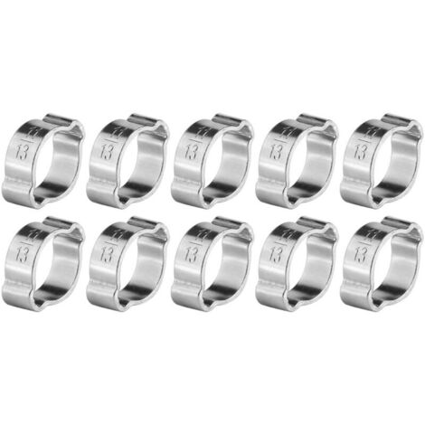 10 colliers de serrage à deux oreilles en fer galvanisé zingué 5-23 mm pour tuyaux d'essence (11-13 mm) (1/5)