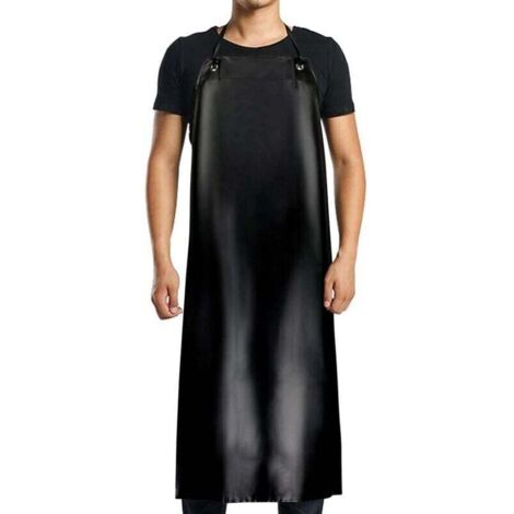 Tablier imperméable en PVC-120x90cm, noir, pour hommes et femmes, imperméable à l'eau et à l'huile, adapté au nettoyage, aux travaux de laboratoire, à l'abattage, aux soins des chiens (1/4)