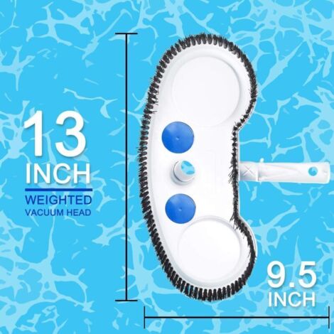 Têtes d'aspirateur de piscine pour piscines creusées, équipement de nettoyage de piscine flexible lesté Poignée de tête d'aspirateur pour nettoyage hors sol, piscines en vinyle (1/3)