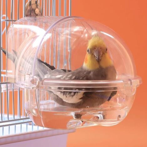 Accessoire de Cage à Oiseaux,Baignoire pour Oiseaux, Baignoire à Oiseaux,pour Cage,Boîte de Douche Transparente pour Perroquet,Baignoire pour Cage et Perroquet (1/5)
