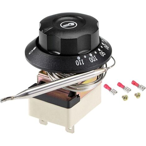 Contrôle Température Interrupteur Thermostat Capillaire 1NO 1NC 250V 16A 30-110℃ 2m avec 2 Vis 3 Bornes à Sertir