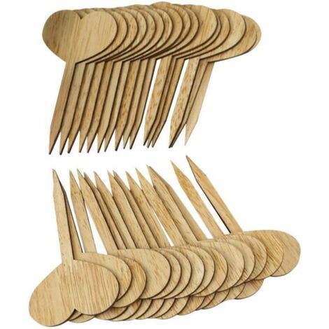 Lot de 30 étiquettes en bois pour plantes – Marqueurs de jardin en forme de cœur-papillon – Étiquettes de plantes pour graines [513] (1/4)
