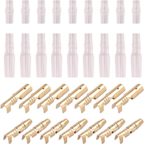 120PCS 3.9mm Bullet Connecteurs Kit Or Bullet Mâle et Femelle Bornes de Fil Connecteur avec Couverture D'isolation pour Moto Moto Voiture Bateaux Électrique Instruments (1/5)