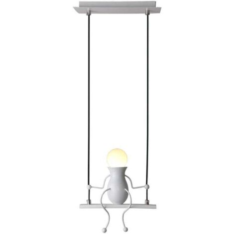Suspension Luminaire Créative Plafonnier Rétro Vintage Lustre D'Intérieur Pour Chambre D'Enfant, Chambre À Coucher, Jardin D'Enfants, Café, Blanc (1/5)