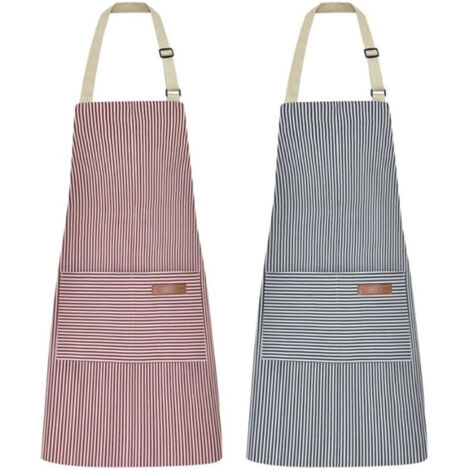 Tablier de cuisine avec bavette réglable tablier de chef doux avec doubles poches pour hommes et femmes (1/5)