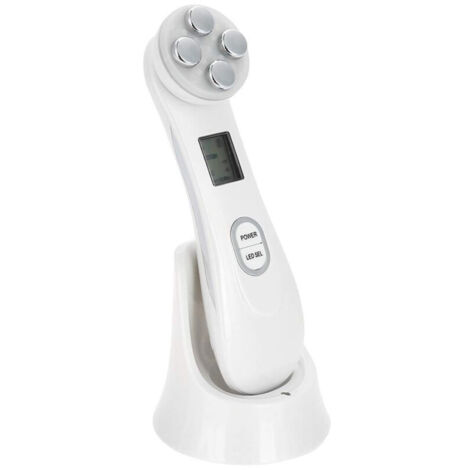 Appareil de beauté ultrasonique, masseur, extracteur de points noirs, anti-rides, appareil de beauté facial ultrasonique 5 en 1, luminothérapie LED 6 modes (blanc) (1/5)