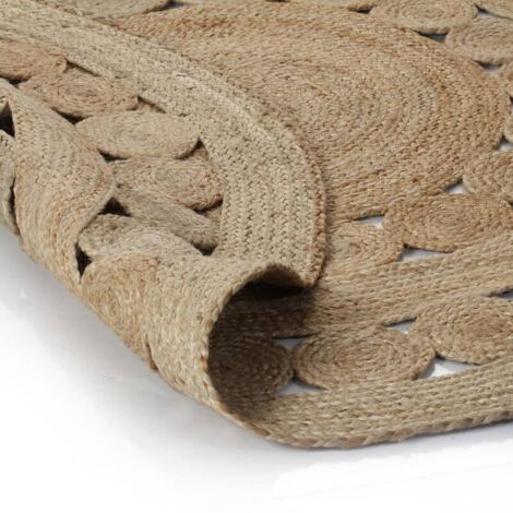 INLIFE Tapis Jute design tressé 120 cm Rond (1/5)