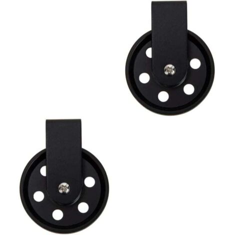 Uonlytech 2 Pièces 50mm Accessoires D'éclairage Suspension Poulie Roue Appliques Murales Noires Lampe Murale Roue En Fer Roue Rétro Corbeaux Roues De Chariot Câble Extérieur Fer Forgé (1/5)