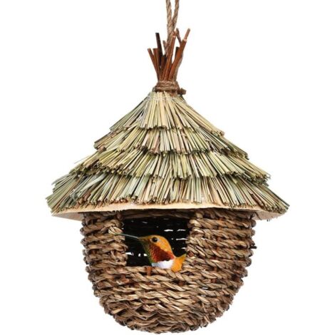 Nichoirs pour Oiseaux Tissés à la Main,nichoir Oiseaux Exterieur Suspendus, nid Oiseau Sauvage Exterieur, Maison pour Colibris à Suspendre à L'extérieur,pour la Décoration du Jardin