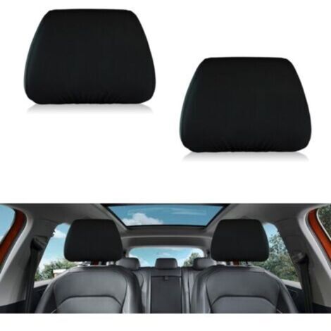 Auto Housse de Appui Tête Universelle Housse d'Appui-Tête de Voiture Lavable Housses de Protection pour Toutes Les Voitures SUV Truck Jeep 2 Pièces Noir