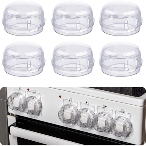 6 Pièces Couvre Sécurité pour Cuisinière,Boutons Protection Cuisinière, Couvre Bouton de Cuisinière, Protections Du Bouton Poêle pour Protection Serrures Bébé Cuisine Sécurité (Blanc) (1/5)
