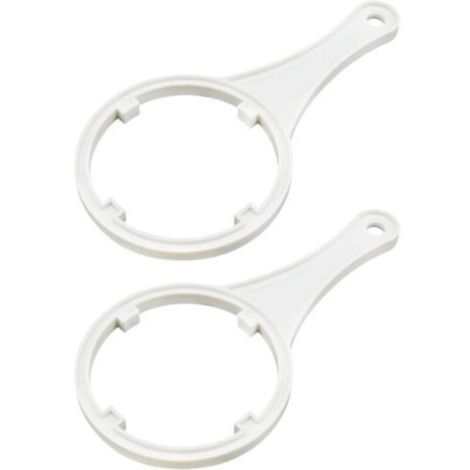 2pcs Clé à Cartouche de Purificateur d'eau Système de Filtre en Plastique Clé de Boîtier Outil de Remplacement Adapté pour Ouvre-bouteille de Filtre de 10 Pouces, Blanc