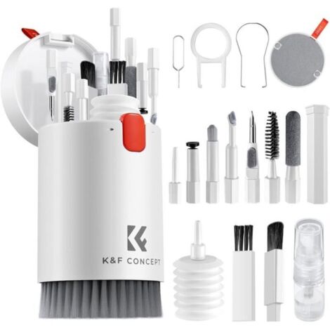 Kit Nettoyage Clavier 20 en 1 Kit Nettoyage PC,Accessoires de Nettoyage pour AirPods, Caméra, Ordinateur, Téléphone (1/4)