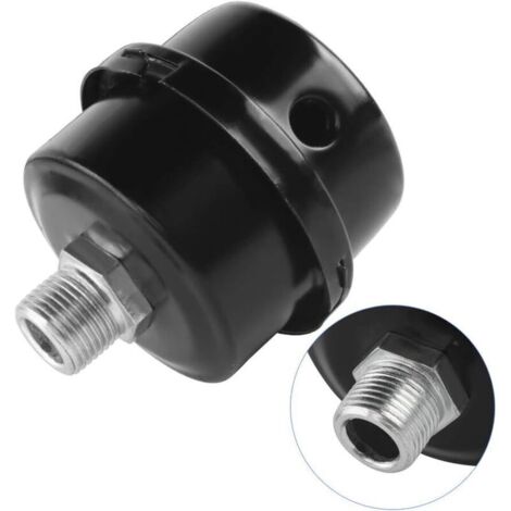 Silencieux de Filtre de Compresseur d'Air 1Pcs 3/8"16mm Compresseur d'Air Filtre d'Aspiration pour Utiliser dans l'Entrée du Compresseur d'Air et Bloquer la Poussière Réduire le Noise, noir