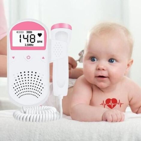Moniteur de fréquence cardiaque fœtal - Doppler Baby Prénatal Sonar - Rose - Numérique