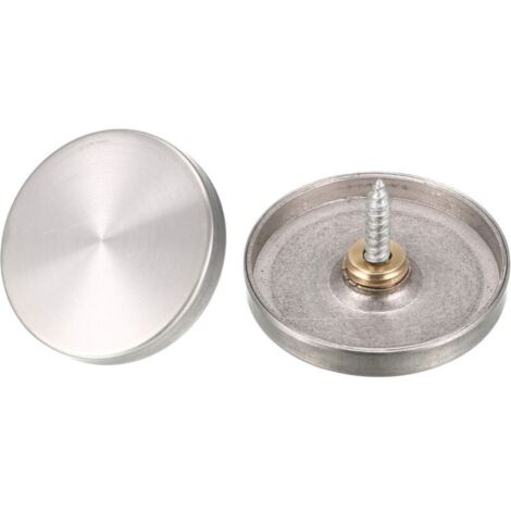 4pcs 40mm Cache Vis Miroir Clous Décoratif pour garde-robe Table Verre Acier Inox (1/2)