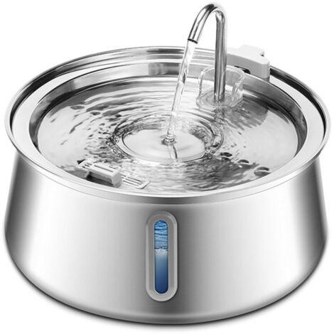 Fontaine à eau pour chat en acier inoxydable, grande capacité de 4 L (135 oz), distributeur d'eau pour chien avec indicateur de niveau d'eau (1/5)