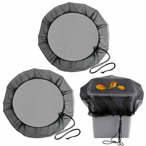 2PCS Filet de Protection pour Tonneau de Pluie,95cm Filet pour Citerne de Pluie avec Cordon de Serrage pour Anti-poussière, Anti-caduques, Anti-Moustique-Noire (1/5)