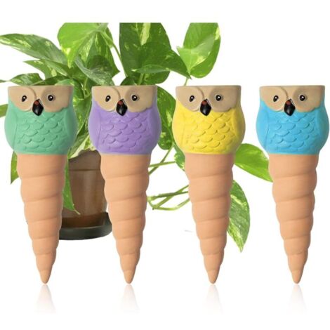 Irrigation Goutte à Goutte Kit, Lot de 4 arrosage des Plantes en Vacances pour l'intérieur et l'extérieur, Le Bureau, Le Jardin, oyas a Planter Terre Cuite, Goutte a Goutte Bouteille (1/4)