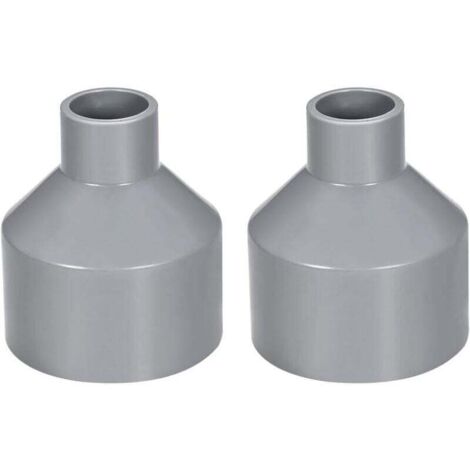 Raccord de tuyau en PVC réducteur 50 mm x 20 mm, raccord moyeu à moyeu, gris, 2 pièces (1/5)