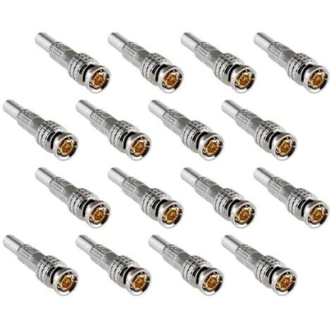 CONNECTEUR A VIS BNC POUR CABLE COAXIAL DE SURVEILLANCE VIDEO 16 PIECES (1/5)