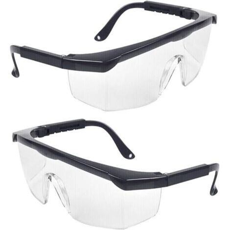 Lunettes de sécurité, 2 pièces, lunettes de sécurité enveloppantes, lunettes de protection antibuée, lunettes de protection pour enfants et adultes, protection des yeux avec verres PC transparents et (1/3)