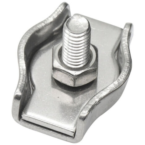 10 Pièces Pince Câble Métallique,Serre-Câble M3,Clips de Câble en Acier Inoxydable Pour Câble D’Acier 3mm,Simplex Clips Pour Les Chantiers de Construction et Les Navires (1/4)