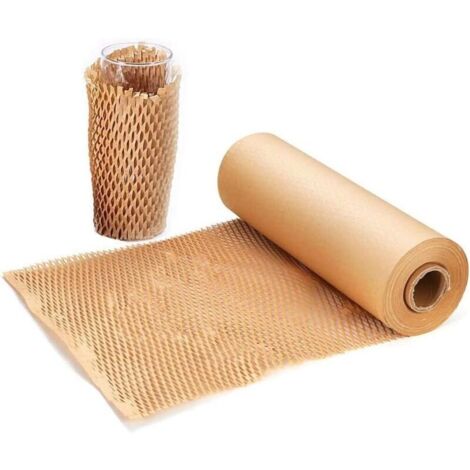 Rouleau de papier d'emballage en nid d'abeille - Alternative écologique au papier bulle pour déménager, emballer des arachides, expédier des produits cassables- 10 mètres x 30 cm (1/5)