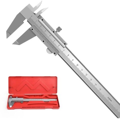 Pied à Coulisse 0-150mm, Outil de Mesure Précision Réglable 0.02mm, pour les Mesures Externes, Internes, Profondeur et Pas, Mesure de Professionnel/la Maison/l'industrie avec étui de Rangement