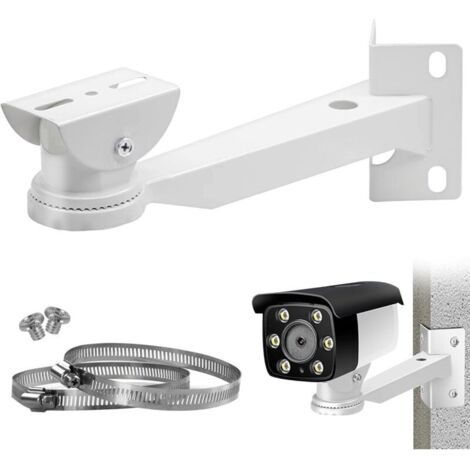 Support Camera d'angle Surveillance Exterieur, Support Metal Massif avec 2 Boucles Verticale Montage sur Poteau pour CaméRa de SéCurité, pour Cameras VidéOsurveillance, Panneaux Solaires