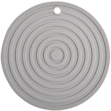 Tapis rond ondulé en silicone de 24 cm de diamètre, anti-brûlure et isolant thermique (1/4)