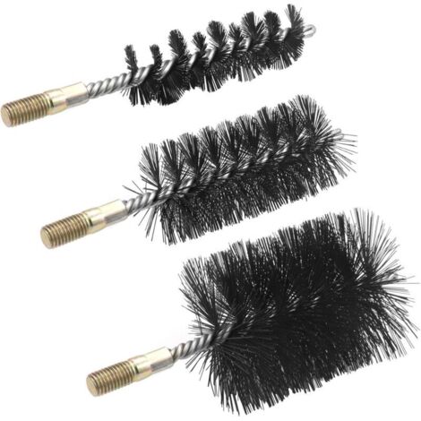 Lot de 3 brosses pour Tuyau de poêle en Fil d'acier, 30/50/80 mm, Brosse de chaudière, Brosse de cheminée, brosses pour Nettoyer Les cheminées, chaudières, Pipelines(12mm) (1/5)