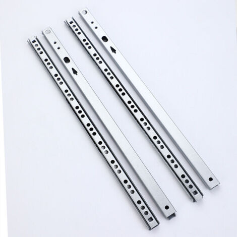 Coulisse Tiroir 2 paire Glissières pour Tiroirs en Métal à Roulement à Billes Coulisses à Bille Rails de Tiroirs à Coulisse Glissières à Roulement à Billes pour Tiroir de Meubles 246x17x10mm (1/5)