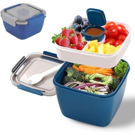 Bento Box boîte à déjeuner avec compartiments de séparation, lunch durable anti-fuite, boîte à sandwich et salade à emporter (1/5)