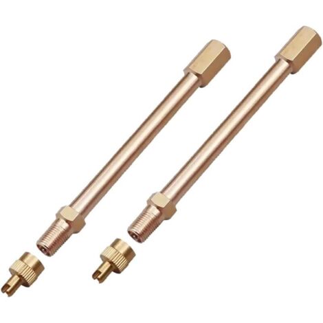 2 PCS Rallonge Valve Pneu avec Valve Anti-Retour,Rallonge De Valve,Extension de Valve Anti-Retour,Air Pneu Valve Extension de 10 cm,pour Pneu de Autos,Trottinettes,Camions,Vélos (1/5)